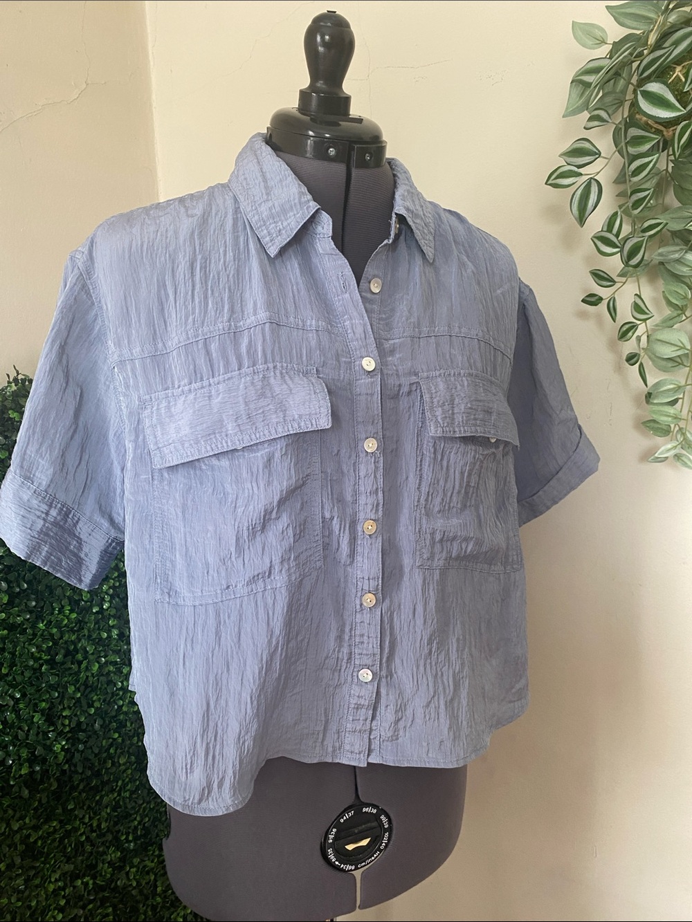 Madewell Light Blue Short-Sleeve Button Front Shirt